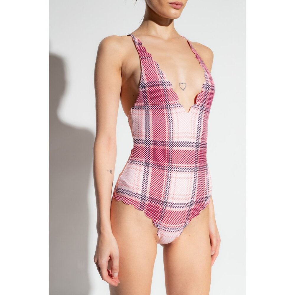NWOT Marysia North Maillot in Pink Plaid L